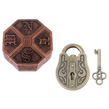 Sciensta 2Pcs Brain Teaser Puzzles For Puzzle Games, Educational Toys,Mind Puzzles, Metal Puzzles 3D Puzzles Unlock Interlock Iq