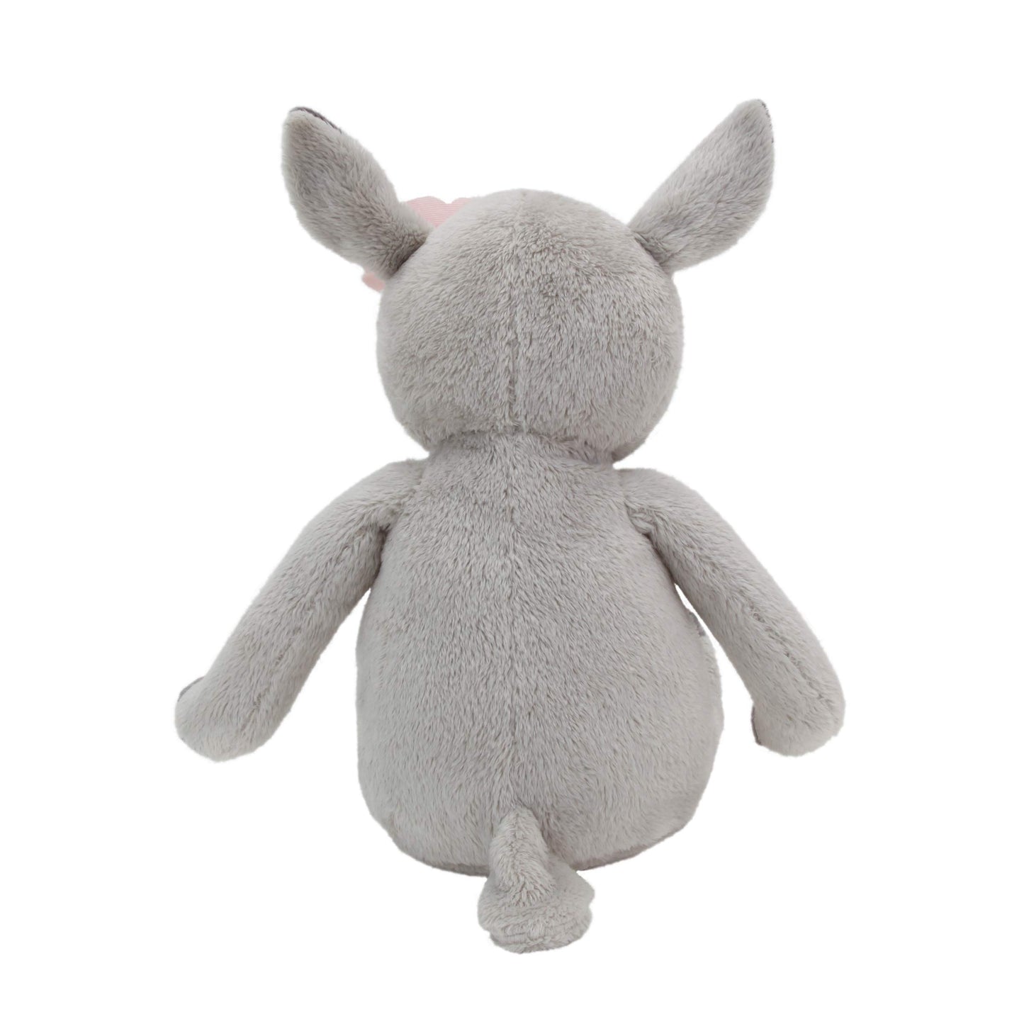 Little Love By Nojo Lucy The Grey & White Plush Deer With Pink Rose, Grey, White, Pink
