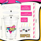 Foldtier 50 Pcs 90S Party Cups Disposable Plastic Cup 12 Oz G Back To 90S Cups Thick 90S Theme Clear Cup Lids Straws Retro Music