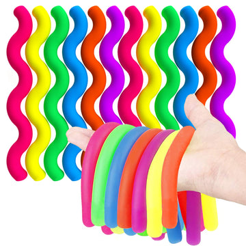 Bunmo Easter Basket Essentials - Stretchy Strings - Sensory Toys - Stimulating & Addictive Sensory Toys For Kids -Fidget- Easter Basket Stuffers -Non-Mouthable Toy 3+- Mini Smooth 12 Pack
