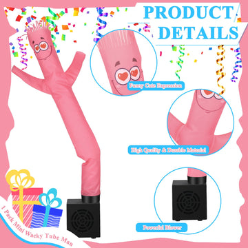 Poen Easter Mini Inflatable Tube Man - Funny Gift for Kids, Wacky Waving Inflatable Guy with Blower for Birthday Party Decor, Multicolored