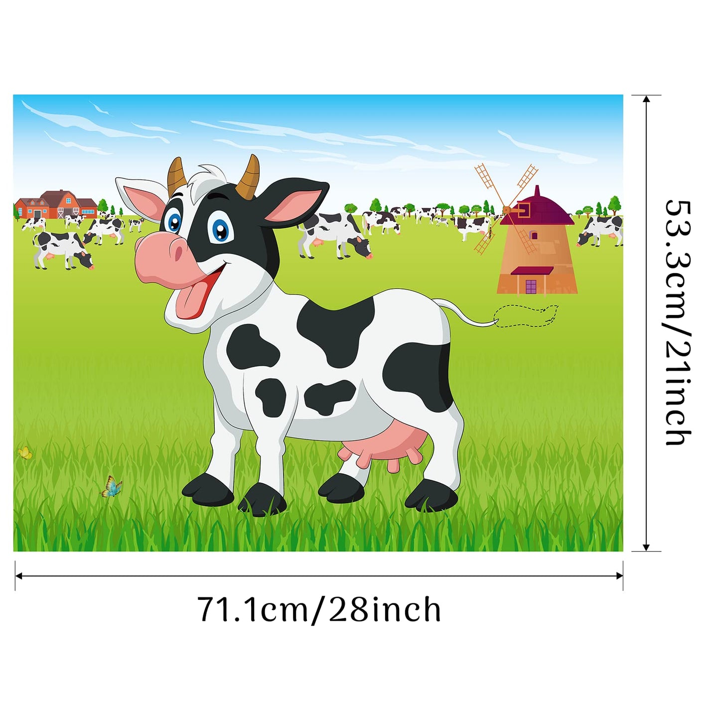 Morcheiong Pin The Tail On The Cow Game With 48Pcs Tails For Farm Party Decorations Kids Birthday Party Favors Western Party Supplies