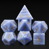 Stone Dice Set D&D, DNDND 7 PCS DND Dice with Gorgeous Gift Case for Dungeons and Dragon Tabletop Game (Purple Agate)