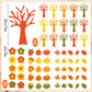 Whaline 25 Pack Thanksgiving Foam Tree Sticker Craft for Kids Self-Adhesive Leaf Pumpkin Acorn Sticker Art Project Make Your Own