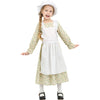 Lingway Toys Girls Pioneer Costume,Floral Colonial Prairie Dress for Girls with Apron and Bonnet 8-10