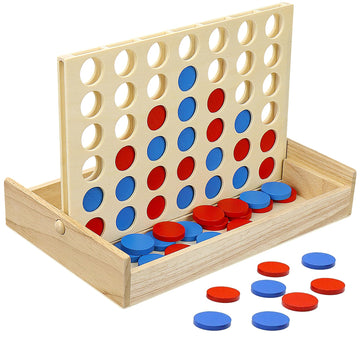 Joypro Wooden 4 In A Row Game, Kids Board Games For Kids 5 6 8 10 12 Year Olds, Travel Games For Kids And Adults, 2 Player Classic Family Board Games For Christmas Birthday Gift Coffee Table Decor