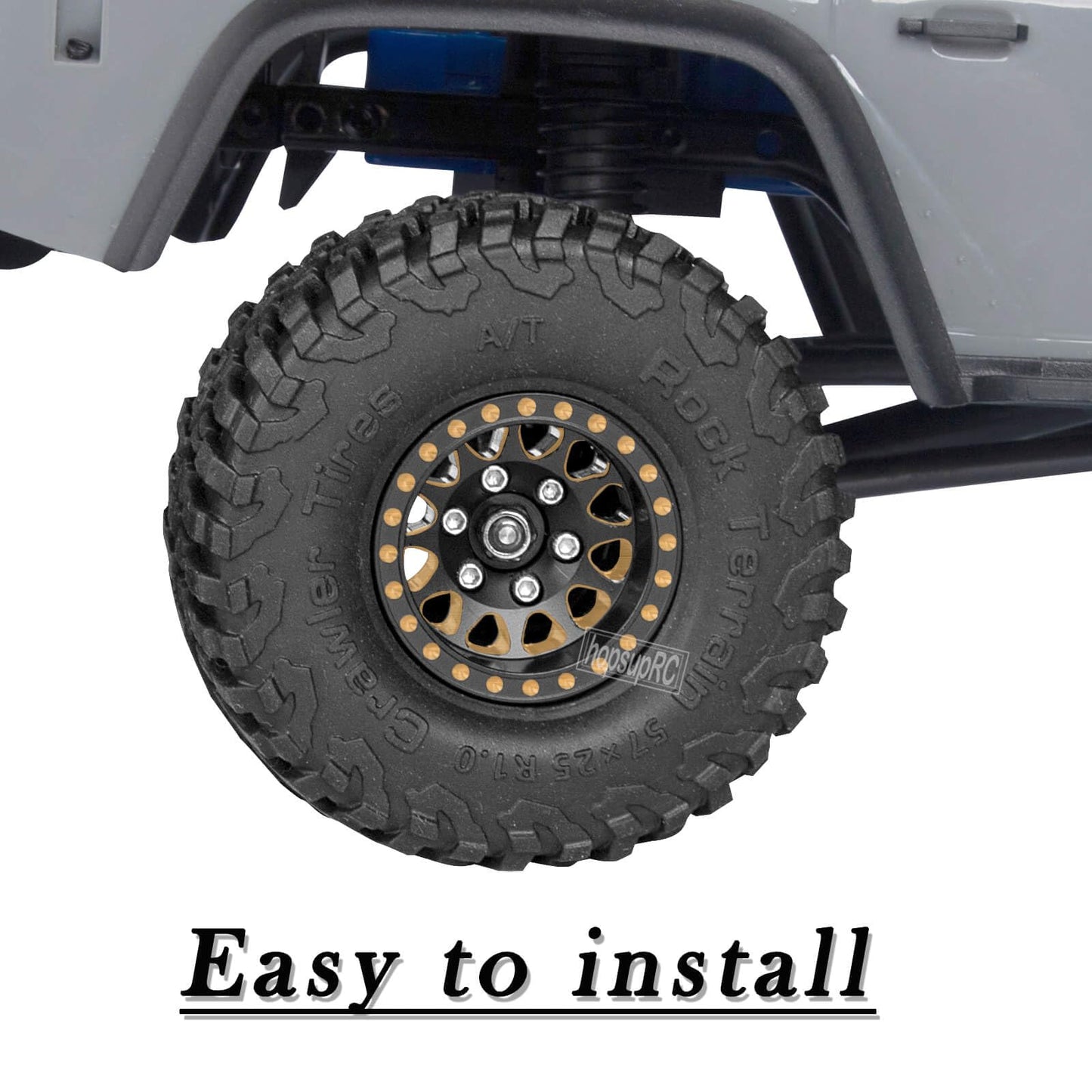 Full Brass 1.0In Beadlock Rc Truck Tires Wheels Tires Upgrades Part For 1/18 1/24 Trx4M Axial Scx24 Rc Crawler,Rc Wheels Hops Up