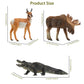 Toymany 12Pcs North American Forest Animal Figurines, Realistic Jungle Animal Set Includes Raccoon,Lynx,Wolf,Bear,Eagle, Educational Toy Cake Toppers Christmas Birthday Gift For Kids Toddlers