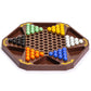 Yellow Mountain Imports Classic Chinese Checkers Halma Board Game Set With Storage, 12.6-Inch Wooden Board, And Solid Color 16-Millimeter Glass Marbles