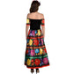 Amscan Multicolor Sugar Skull Beauty Dress & Headband Set - Medium (6-8) - Enchanting Day Of The Dead Costume