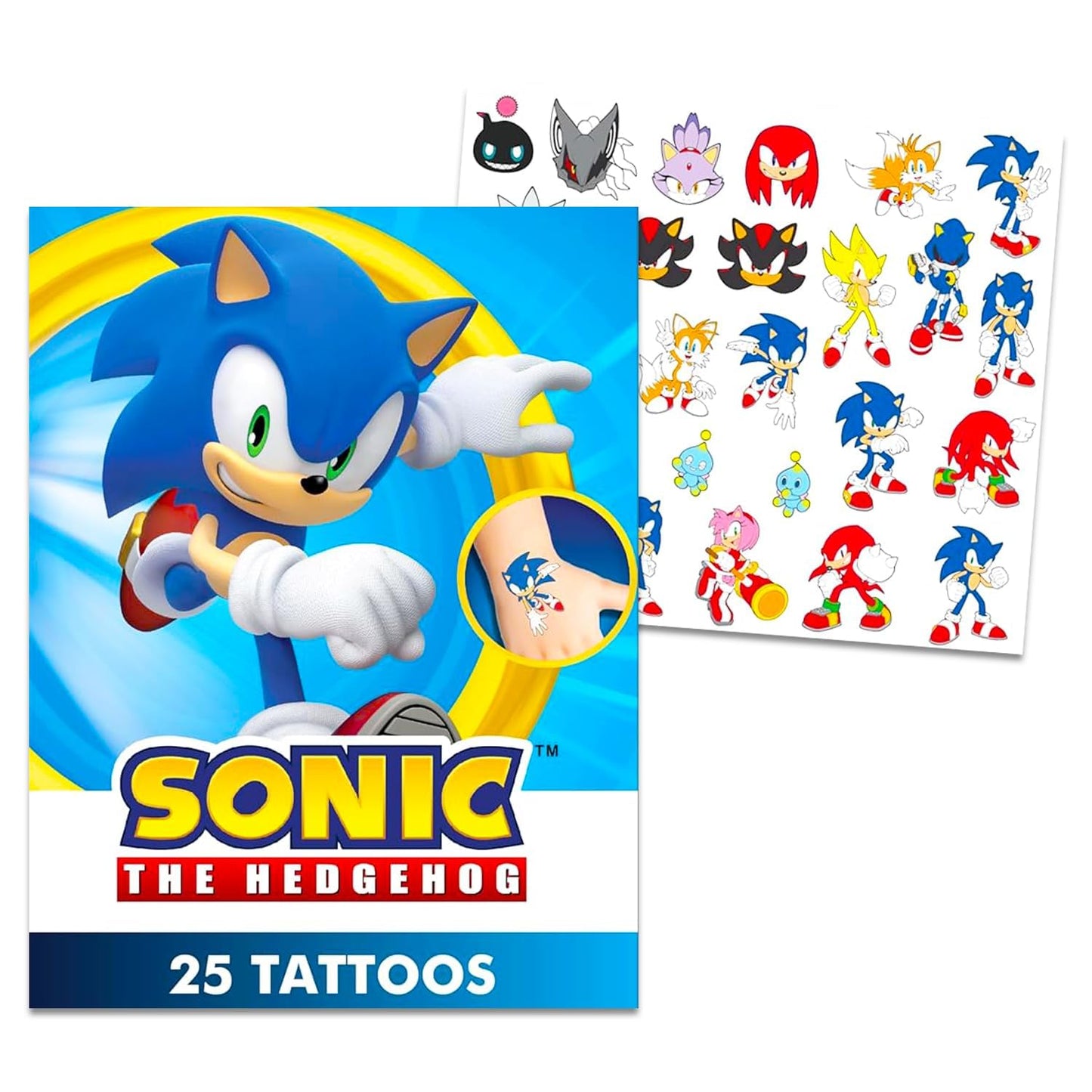 Sonic The Hedgehog Drawing and Painting Set - Multicolor Art Kit with Coloring Book, Watercolor Paints, Stickers, and Tattoos
