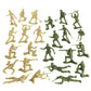 Tim Mee Toy Plastic Army Men - 100pc OD Green & Tan Toy Soldiers, LDPE Plastic, Model TM-06119