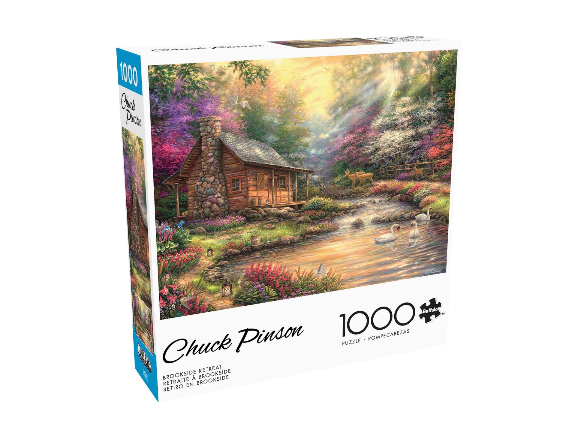 Buffalo Games Jigsaw Puzzles for mature-themeds 1000 Pieces - Chuck Pinson - Brookside Retreat - Hard mature-themed Puzzle with Reference Poster  Fun  Unique & Challenging for All Abilities  Large 26.75 x 19.75