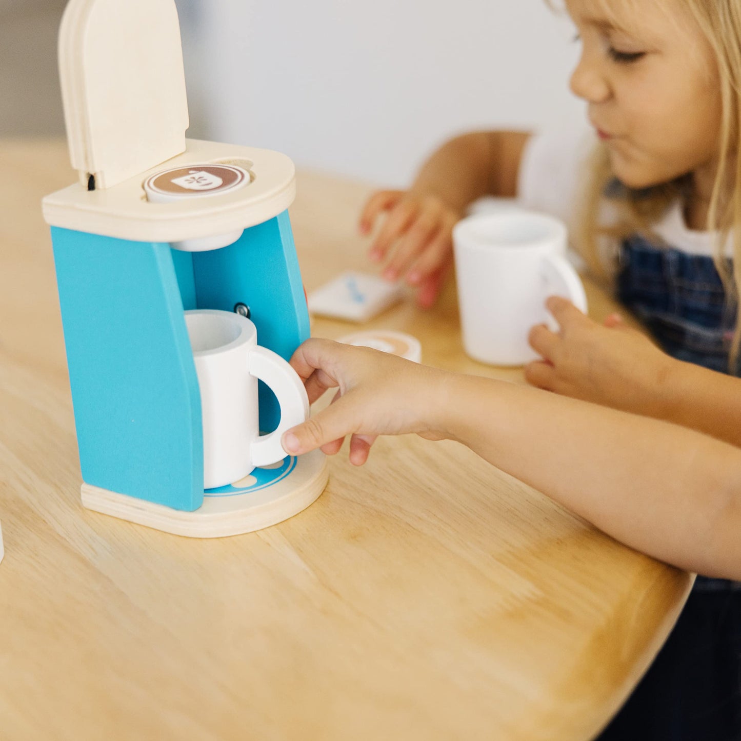 Melissa & Doug Brew And Serve Wooden Coffee Maker Set - Play Kitchen Accessories (12 -Pieces)