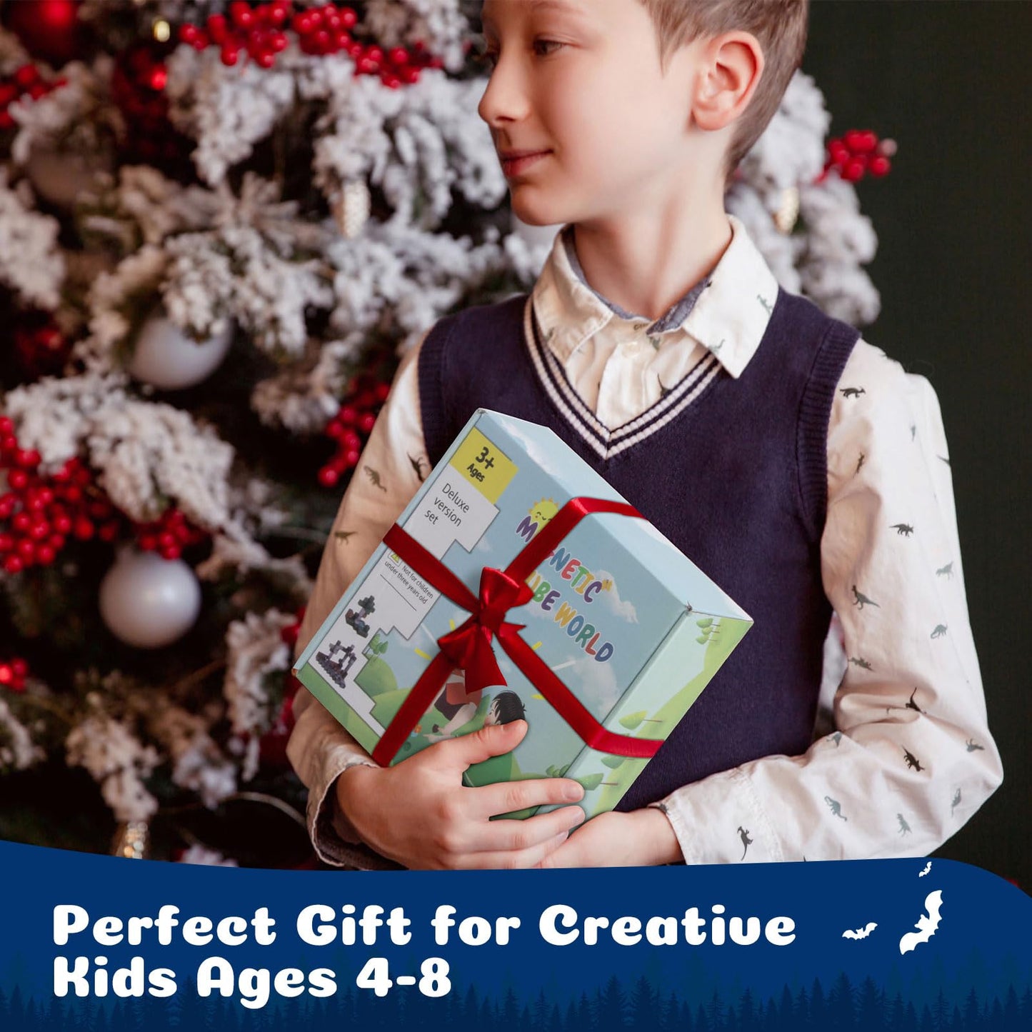 Dufvrpe Minecraft Magnetic Blocks - 128Pcs Cavern Exploration - 1'' Creative Magnacraft Magnetic Building Cubes Gift Set For Kid