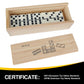 GOTHINK Dominos Set for mature-themeds with Leather Box - Tile Dot Dominoes Games Set for Family Night Travel Game - Classic Party Board Game Ideal (Double 6 Dominoes with Wooden Box)