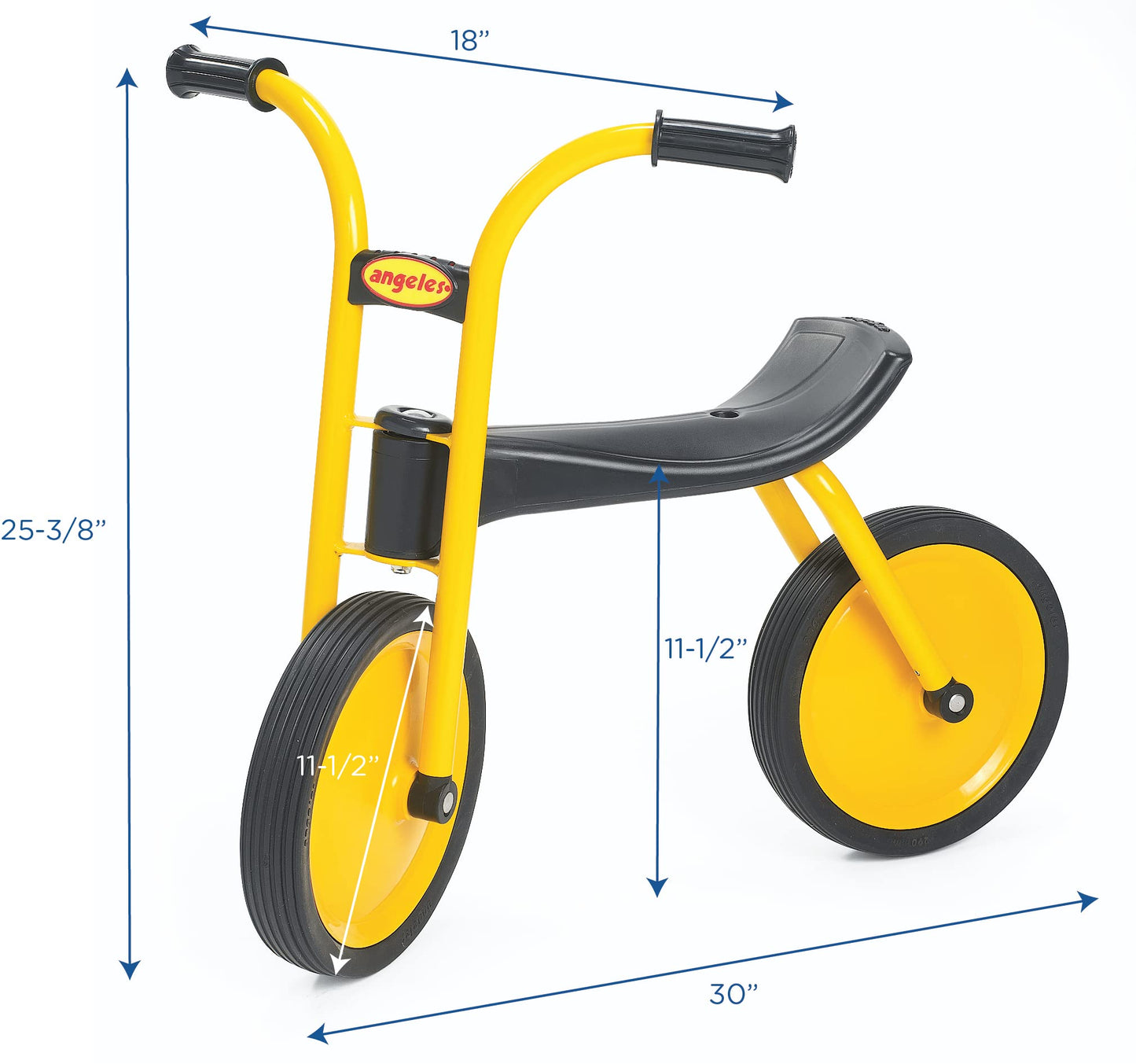 Myrider Toddler Trike, Kids Tricycle For Preschool, Daycare, Playground Kids Tricycles, Rubber Tires, Yellow/Black, 12'' Balance