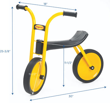 Myrider Toddler Trike, Kids Tricycle For Preschool, Daycare, Playground Kids Tricycles, Rubber Tires, Yellow/Black, 12'' Balance