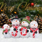 Hodao 7.75'' Christmas Snowman Family Decorations - Handmade Snowman Figurines For Xmas Decor & Party