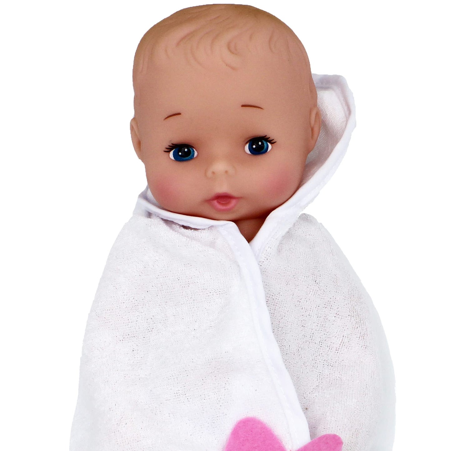 Baby's First Softina Bathtime Set - Realistic Skin, White Bath Towel, Safe for Ages 1+, Model 51150-2