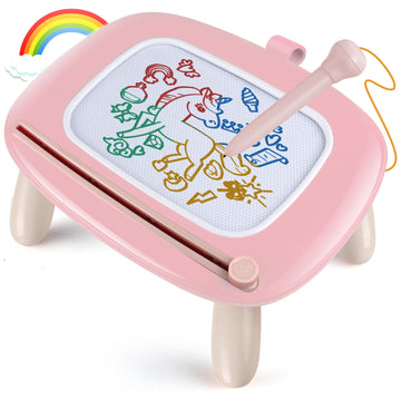 Smasiagon Toddler Toys Age 1-2 Year Old Boys Girls, Magnetic Drawing Doodle Board Pad Educational Learning Toys For 1 2 3 Year Old Boys Girls Gifts Birthday Party (Soft Pink)