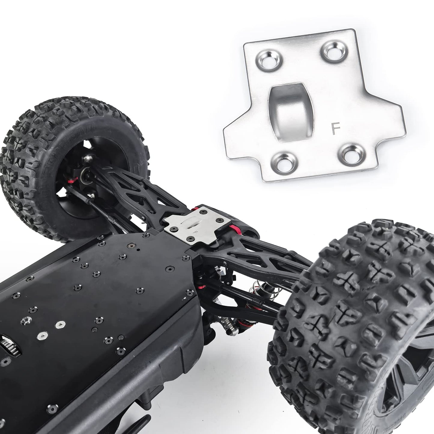 MORLORDY RC Steel Front and Rear Skid Plate for 1/8 Kraton Outcast Senton Talion Typhon BLX Truck Upgrades