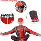 Treyrea Race Car Driver Costume Boys Racer Jumpsuit With Car Cap Kids Dress Up for Halloween (Red and Black  L(for height 54 -57 ))