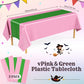 Oudain 3 Pcs Witch Princess Theme Party Pink & Green Party Tablecloth 54 x 108 Inch Plastic Rectangle Tablecloth Waterproof Tabl