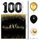 Happy 100Th Birthday Balloons Black Set Decor - Cheers To 100 Years Old Party Theme Garland Banner Backdrop Decorations For Wome