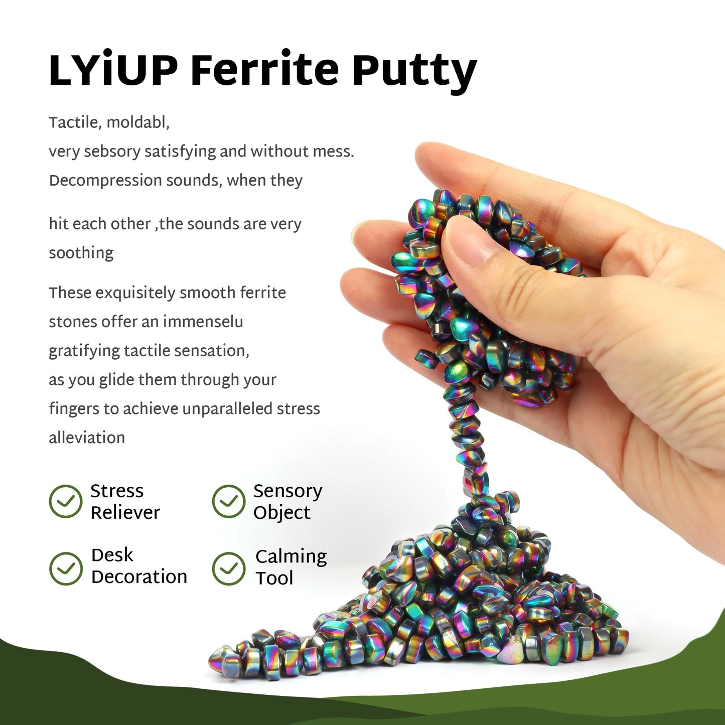 Ferrite Putty Over 500 Colorful Weak Magnetic Ferrite Stones Fidget Toys Office Desk Toys For Adults