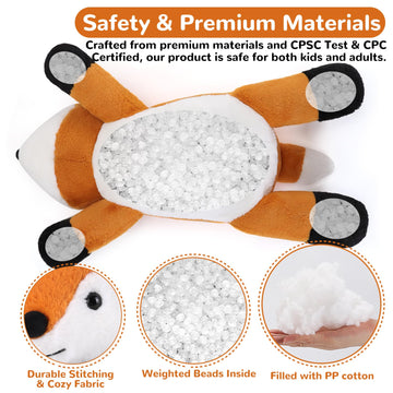 gnomantic Fox Weighted Stuffed Animal - 22" Plush Toy, 4.5 lbs, Cotton, Cute Gift for Kids & Adults