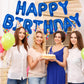 Pigetale 16 Inch Royal Blue Happy Birthday Balloon Banner, 13Pcs Letters With Aluminum Foil Inflatable Decorations, Unisex Party
