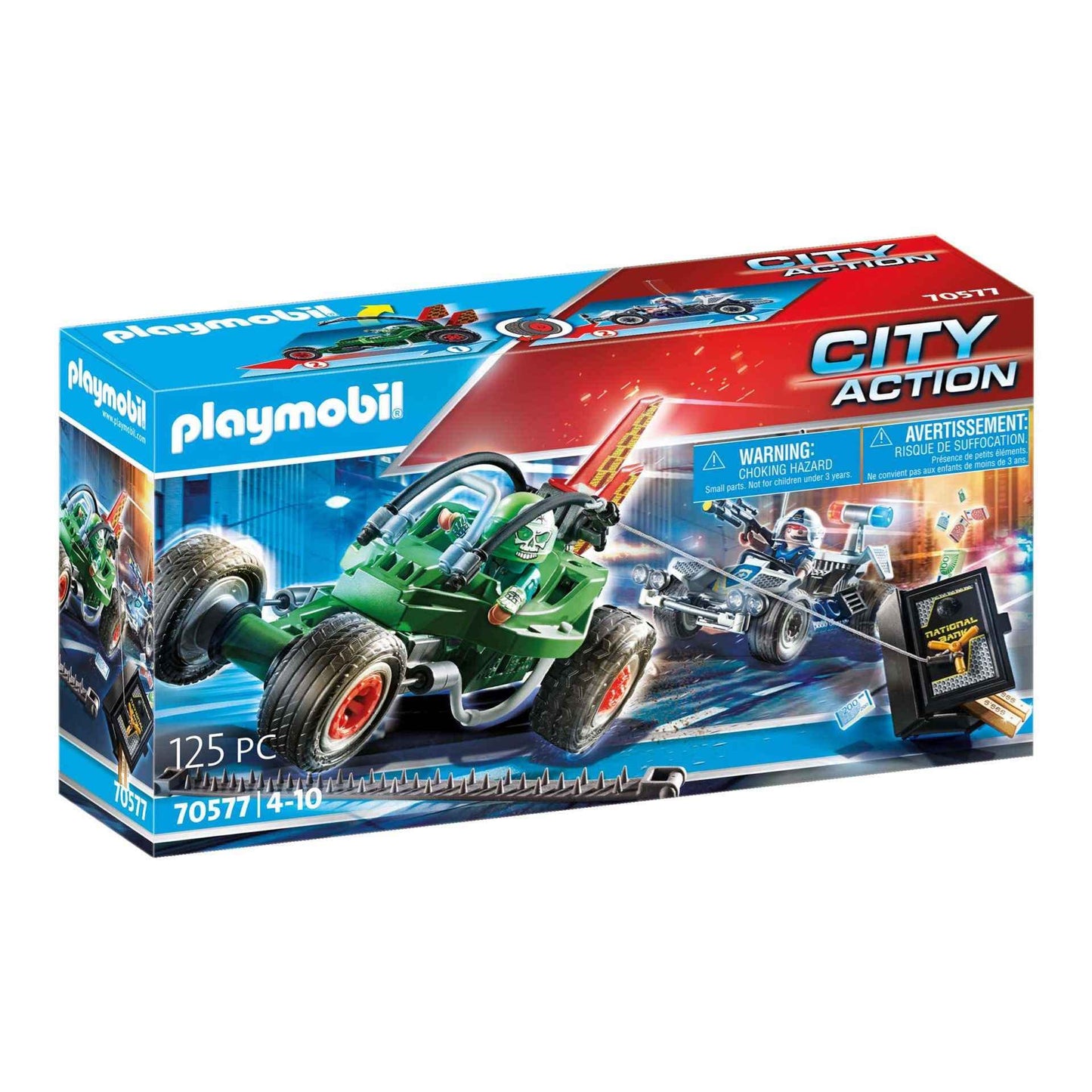 Playmobil Police Go-Kart Escape Toy - Multicolor, One Size, Model 70577, Plastic Material