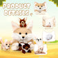 HyDren 5 Pcs Woodland Animals Plush Toy Set - 13.4 Inch Beige Fennec Fox with 4 Cute Baby Foxes - Soft PP Cotton, Perfect for Gifts