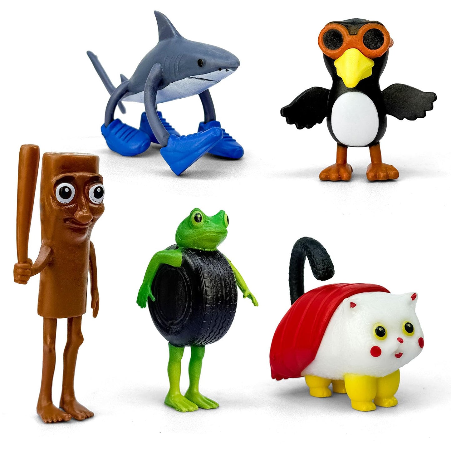 Lomencry Italian Brainrot Toy Action Figure tralalero tralala brainrot Toys Tralalero Tralala Figures Toys with Tralalero Tralala Tung Tung Sahur BRR BRR Patapim Creative 3D Collectible Toy (5PCS-A)
