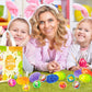 12Pcs Easter Marble Eggs With Fidget Stress Balls, 1Pc Non Woven Bags For Easter Theme Party Favors, Supplies For Easter Egg Hun