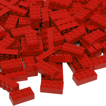 Unirolic Classic Building Bricks, 100 Piece 2X4 Building Blocks Stem Creative Building Toys Compatible With All Major Brands, Moc Building Bricks Diy Play Set For Kids(Red)