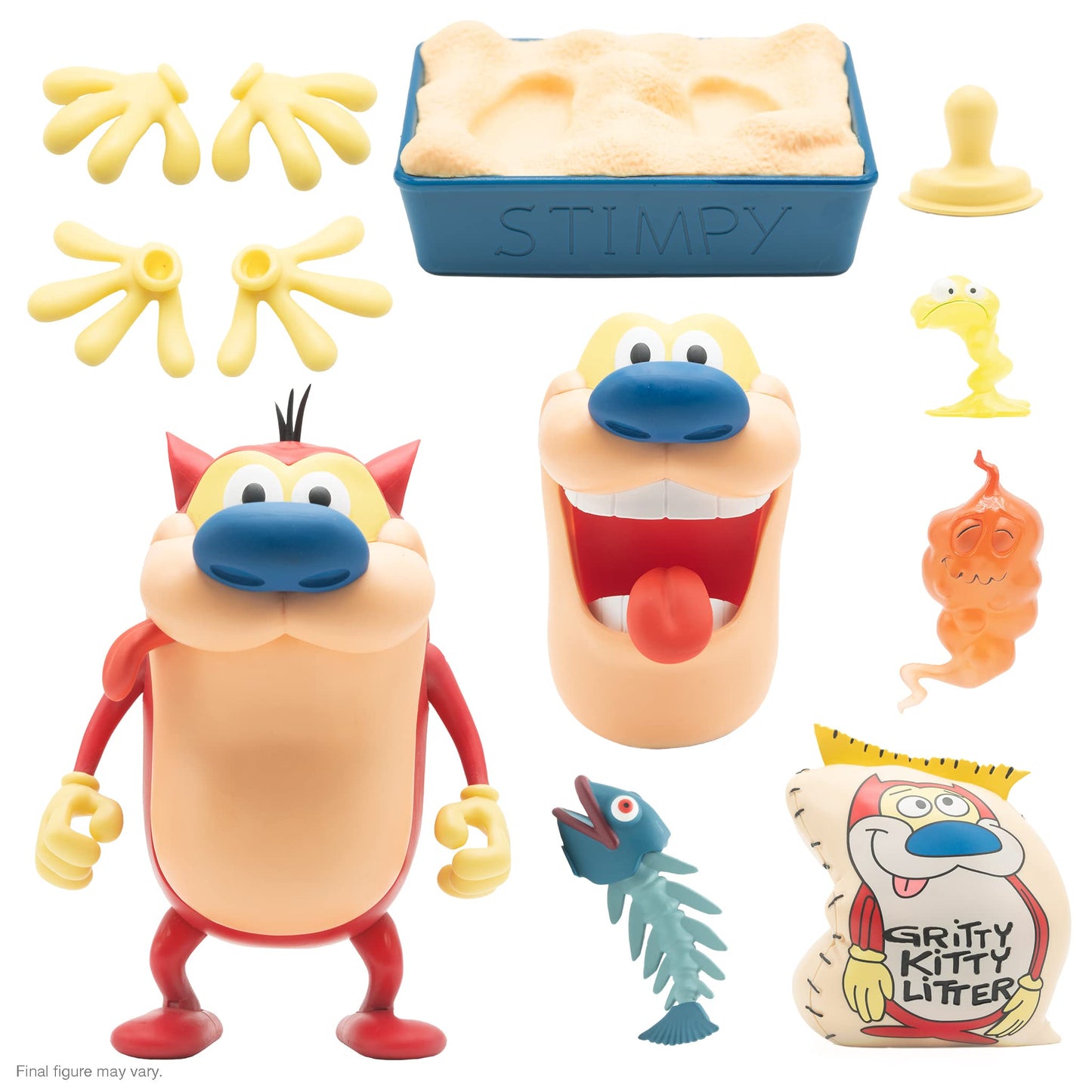 Super7 Ultimates! Ren And Stimpy - 7' Stimpy Action Figure With Accessories Classic Cartoon Collectibles And Retro Toys