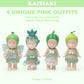 4 Sets Mini Doll Clothes for Sonny Angel  Tops and Skirts Fit for 3 Inch Collectible Dolls for mature-themed Collectors  Designed for Display and Decoration (Mint Meadow Muse)