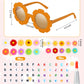 Cindeer 24 Pairs Flower Sunglasses Kids DIY Round Boho Flower Sunglasses Set Includes 100 Pcs Daisy Charm 416 Letter Beads and G