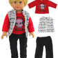 American Fashion World Skull Outfit Set for 18-Inch Dolls | 3 Piece | enhanced Quality & Trendy Design | Dolls Clothes | Outfit Fashions for Dolls for Popular Brands