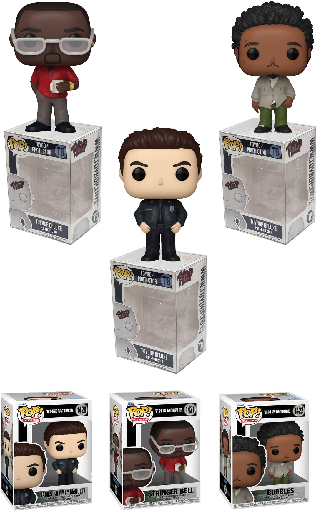 Funko Pop The Wire + Protector: Pop! Tv Vinyl Figure (Gift Set Bundled With Toybop Box Protector Collector Case) (Set Of 3)