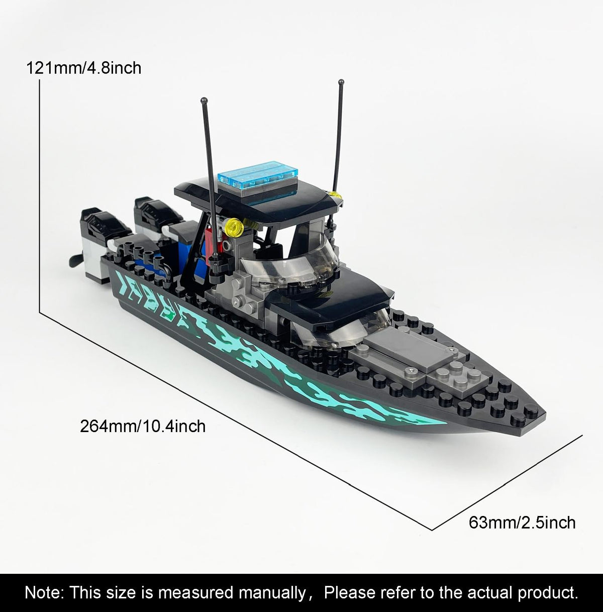 Mini Speed Boat Building JQARCH City Police Speed Boat Building Blocks Set, 93PCS Plastic, Mode ...