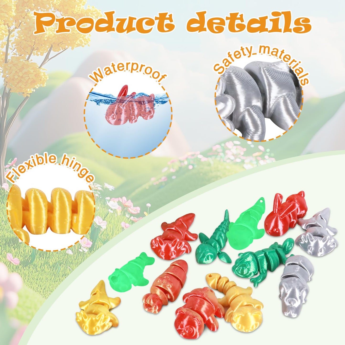 iBuddy 3D Printed Dragon Egg  Easter Egg with Animals Inside  Pearlescent for Easter Basket Stuffer & Birthday Party Gift (6PCS)