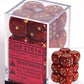 Chessex Dice D6 Sets: Scarab Scarlet With Gold - 16Mm Six Sided Die (12) Block Of Dice, Red