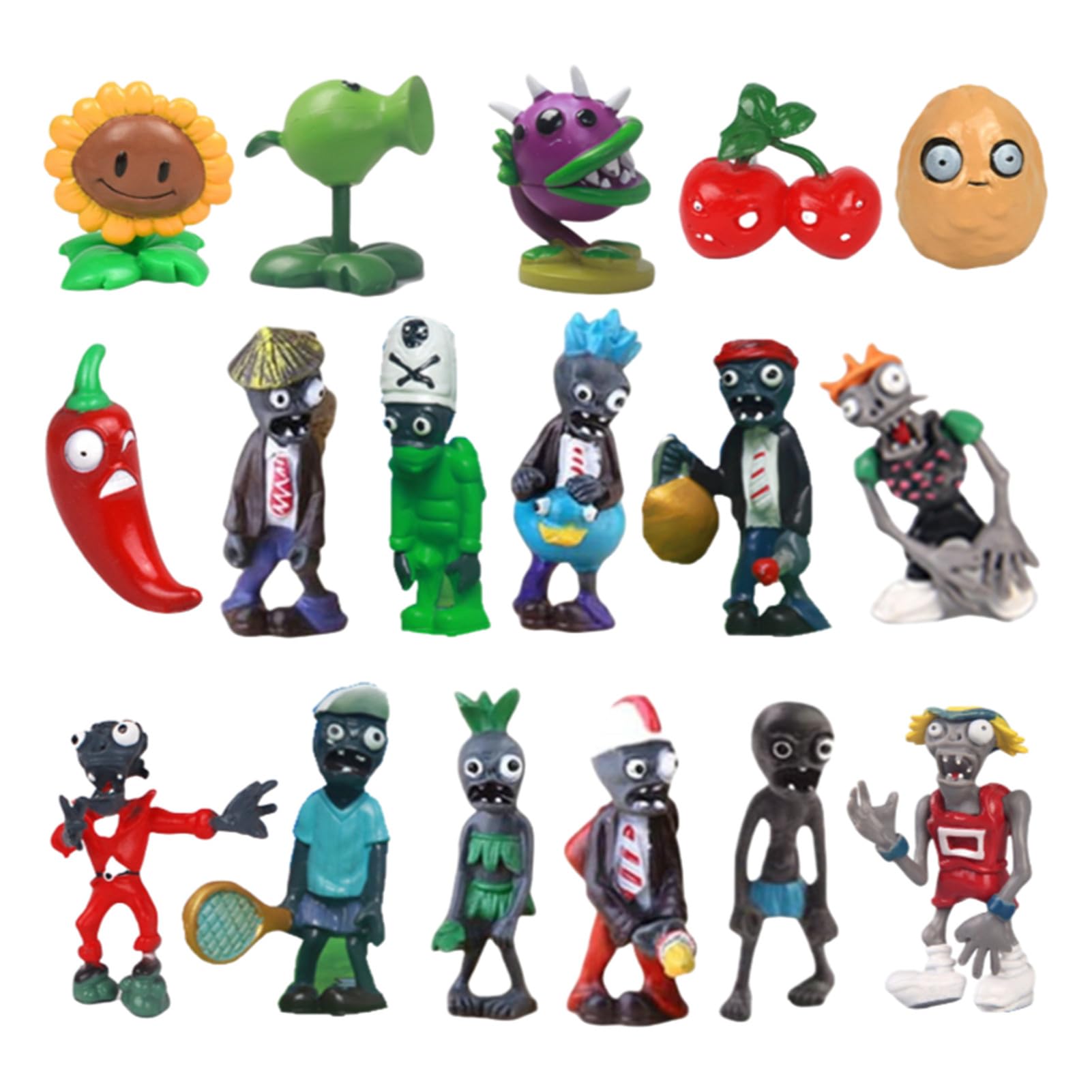 Jhesao 17 Pcs Plants Pvz Toys Set Zombies Figurines Series Pvz Pvc Toys New, Great Gifts For Kids And Fans, Birthday And Party