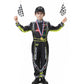 Treyrea Race Car Driver Costume Boys Racer Jumpsuit With Car Cap Kids Dress Up For Halloween (Black, M(For Height 50''-53''))