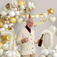 70Th Birthday Decorations Sand White Gold,70Th Birthday Balloon Arch Garland Kit With Happy 70Th Birthday Number 70 Foil Balloon