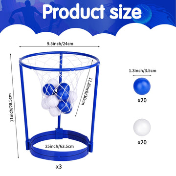 3 Pack Head Hoop Basketball Party Game For Kids And Adults Carnival Games Adjustable Basket Net Headband With 40 Balls For Birthday Party Basket Head Game Family Indoor Outdoor Fun Activities