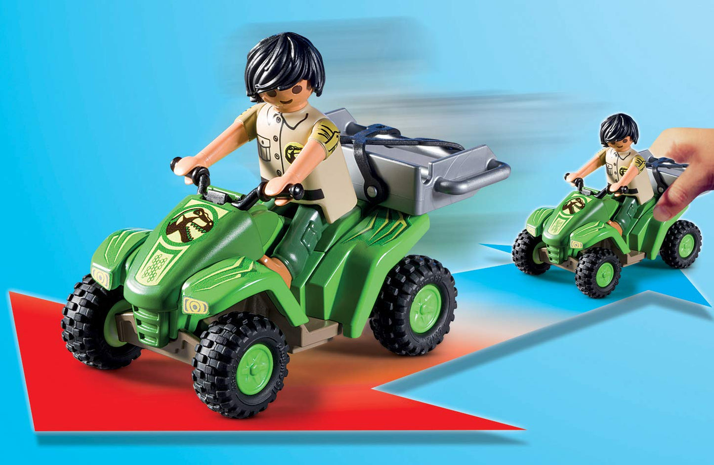 Playmobil Explorer Quad with T-Rex | Small Multicolor Plastic Model 10740